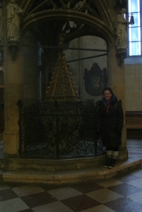 Me next to, ummm, something in the church.  (everything was in Latin, so I wasn't sure... but it looked cool).