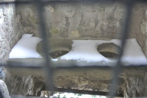 Some random toilets (we think) in the wall.  It'd suck to accidentally be standing below... ;)