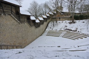 The wall around the city of Rothenburg that we walked along.