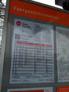 The times of alllll the buses I can take from Schorndorf to Urbach, and vis-versa.