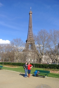 Ella and I in front of the Eiffel Tower!!